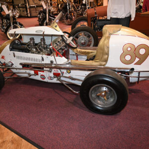 Vintage Midget Race Car – Cream and Gold Open-Wheel Classic