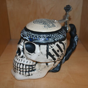 Harley-Davidson Bar & Shield Sculpted Ceramic Skull Stein