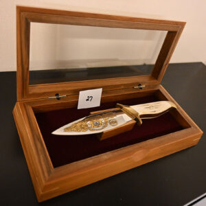 Harley-Davidson HOG Life Member Bear Knife with Etched Blade and Bone Handle